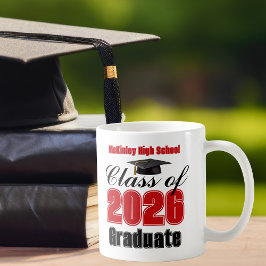 Caneca De Café Red Class of 2026 Graduation Keepsake