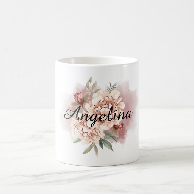 Caneca De Café Red Cream Floral (Centro)