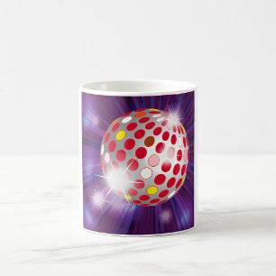 Caneca De Café Red Disco Ball