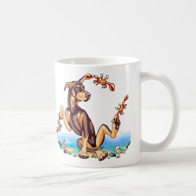 Caneca De Café Red Doberman Pinscher Kinda Crabby Mugs (Direita)