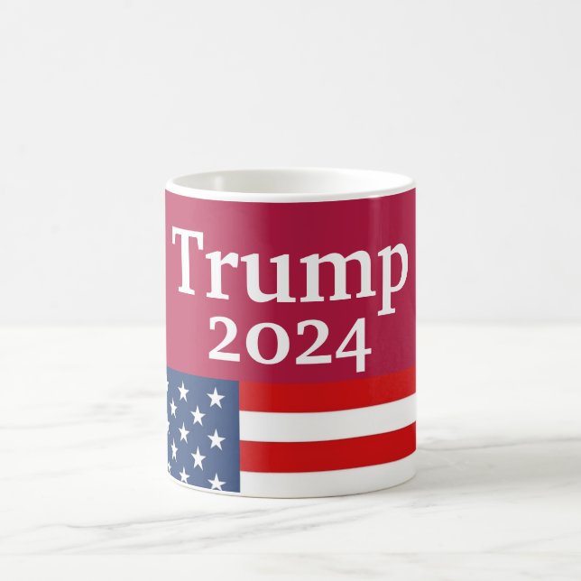 Caneca De Café Red Donald Trump 2024 American Flag (Centro)
