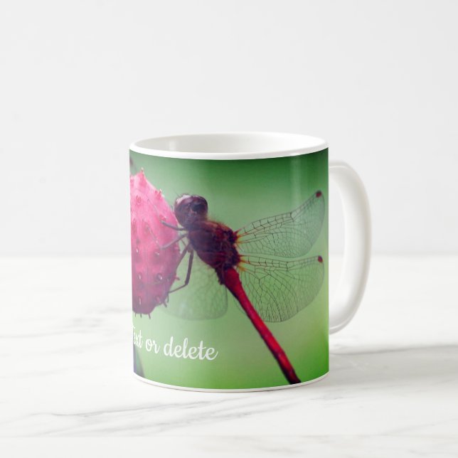 Caneca De Café Red Dragonfly Nature Personalizado (Frente Esquerda)