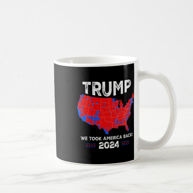Caneca De Café Red E Blue Map Funny Trump Fan (Direita)