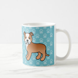 Caneca De Café Red E White Staffordshire Bull Terrier Dog