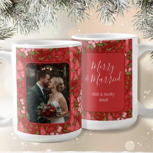 Caneca De Café Red Floral Holiday Fotografia Personalizada Coffee