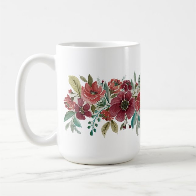Caneca De Café Red Floral Mug (Esquerda)