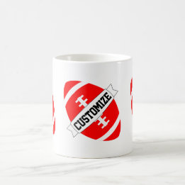 Caneca De Café Red Football Coach ou Fan Custom Team Name Mug