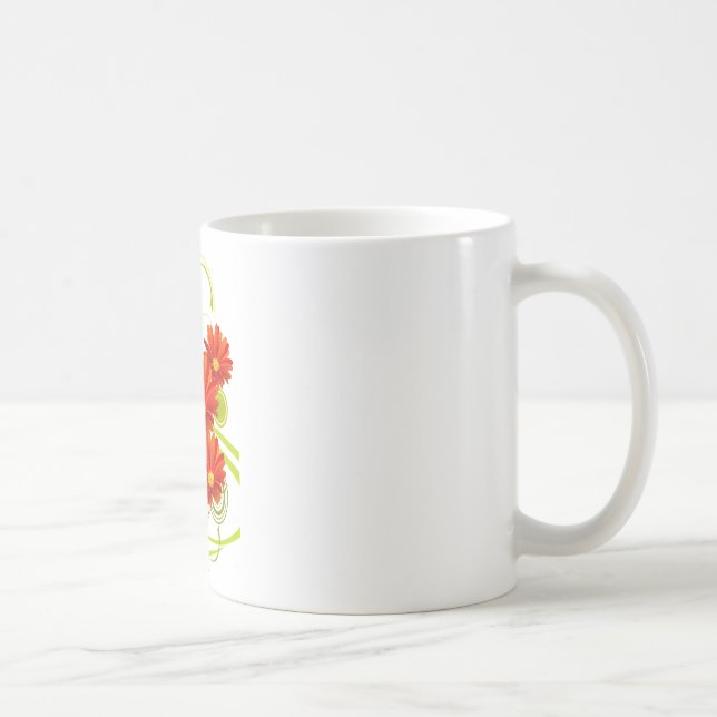 Caneca De Café Red Gerbera Daisy (Direita)