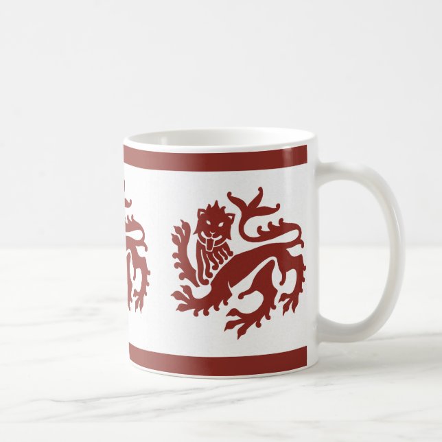 Caneca De Café Red Gothic Revival Lions Café Mug (Direita)