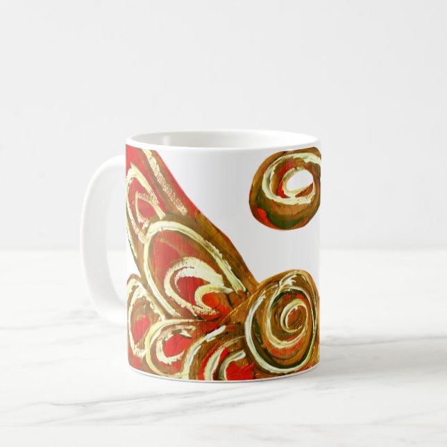 Caneca De Café Red Guardian Angel Custom Art Coffee Mug Cup (Frente Esquerda)