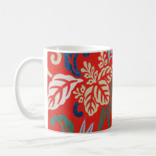 Caneca De Café Red Hawaiian Japan Kimono: Vintage Floral