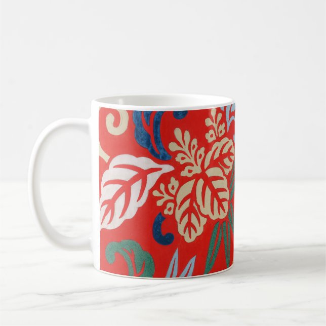 Caneca De Café Red Hawaiian Japan Kimono: Vintage Floral (Esquerda)
