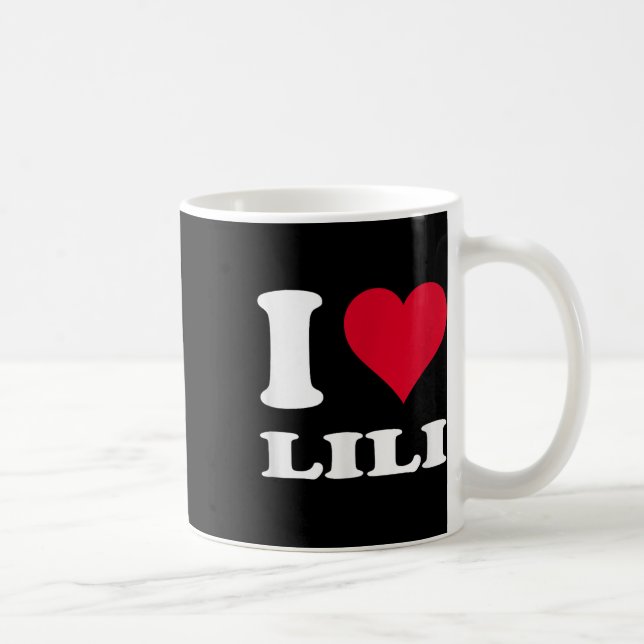 Caneca De Café Red Heart I Love Lili (Direita)