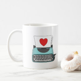 Caneca De Café Red Heart Love Note Vintage Typeworks Namorados