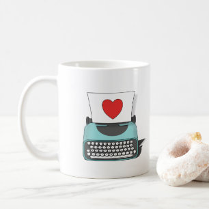 Caneca De Café Red Heart Love Note Vintage Typeworks Namorados