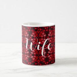 Caneca De Café Red Hearts Wife Love Personalised Coffee Mug