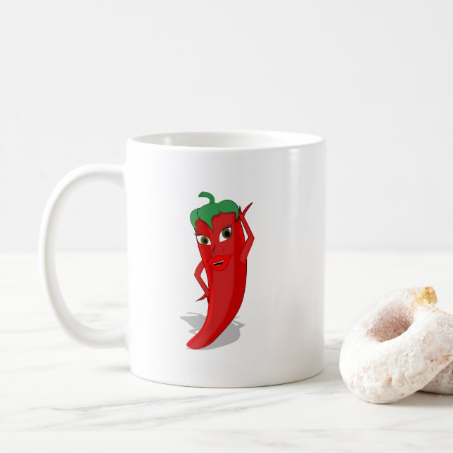 Caneca De Café Red Hot Pepper Diva (Com Donut)