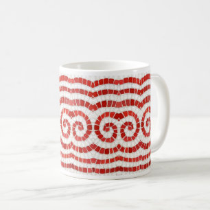 Caneca De Café Red IONIC MOSAIC White Mug