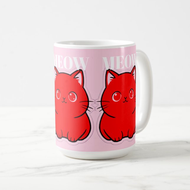 CANECA DE CAFÉ RED KITTEN (Frente Esquerda)