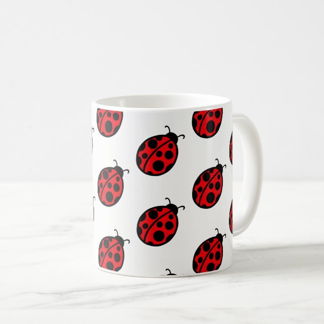 Caneca De Café Red Ladybug Café Mug Gift (Frente Esquerda)
