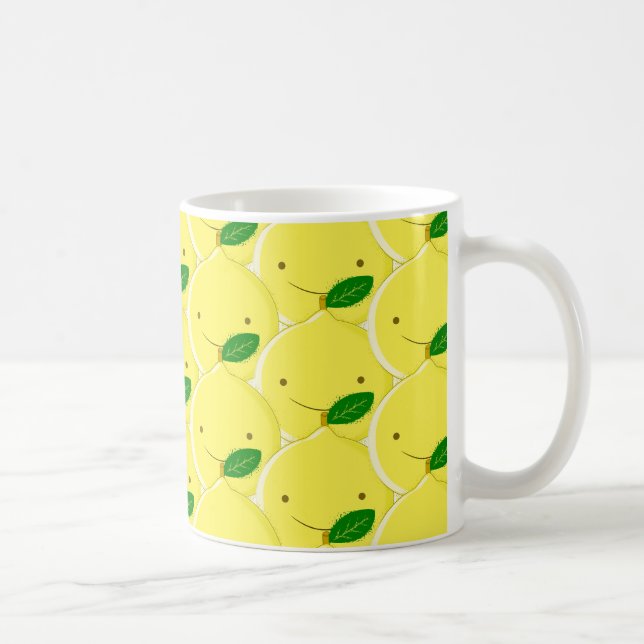 Caneca De Café Red Lemon Pattern (Direita)