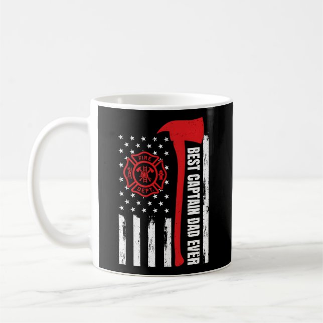 Caneca De Café Red Line American Flag Pai Fire Capitão Bombeiro (Esquerda)