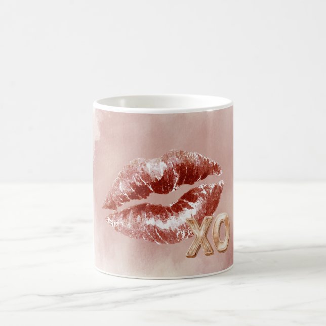 Caneca De Café Red Lips Kiss XO (Centro)