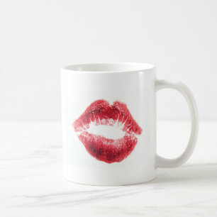 Caneca De Café Red Lipstick Kiss