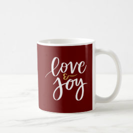 Caneca De Café Red Love and Joy Holiday Coffee Mug 