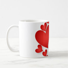 Caneca De Café Red Love Heart Shape Day