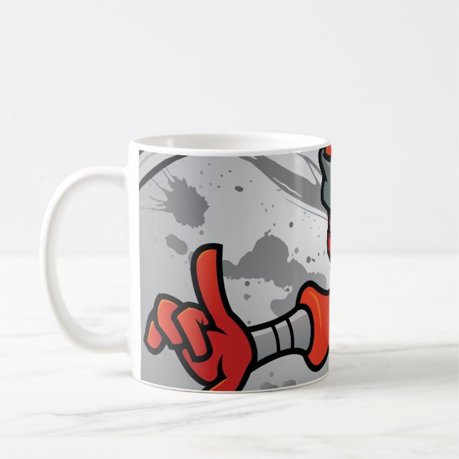 Caneca De Café Red Ninja Design (Esquerda)