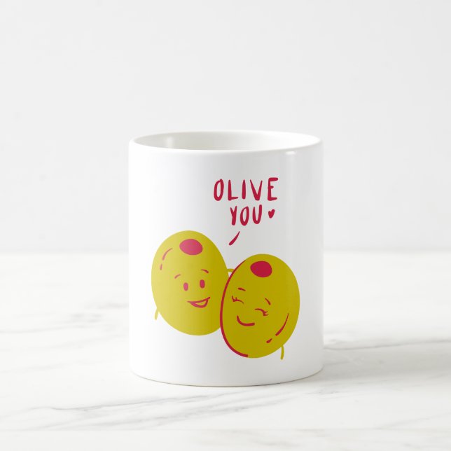 Caneca De Café Red Olive You Valentines Day (Centro)