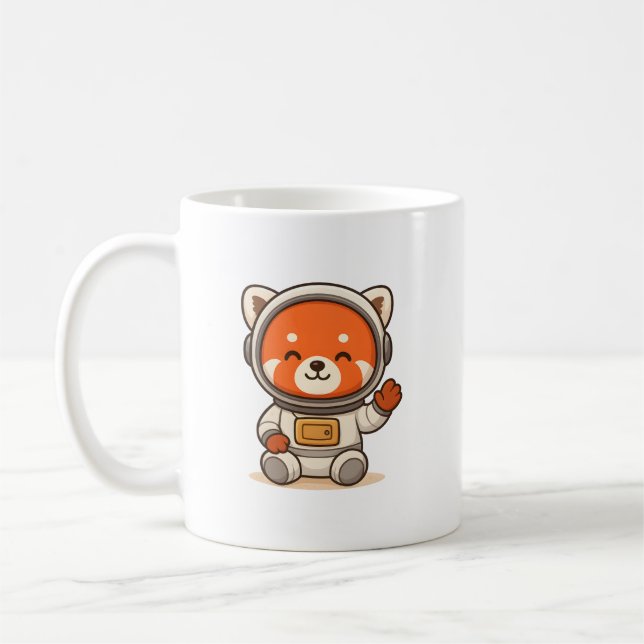 Caneca De Café Red Panda Astronauta Mugs | Drinkware de Espaço de (Esquerda)