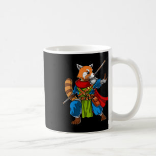 Caneca De Café Red Panda Bear Ninja Samurai Warrior Funny Kung Fu