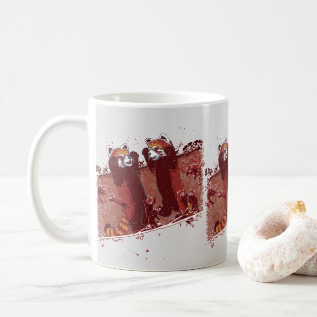 Caneca De Café Red Panda Fury (Com Donut)