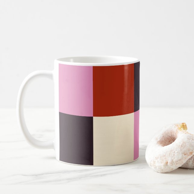 Caneca De Café Red Pink EggPlant Ivory Na moda (Com Donut)