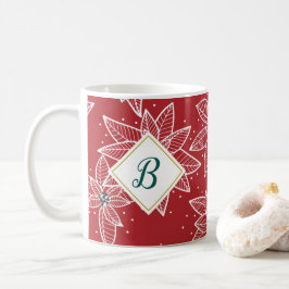 Caneca De Café Red Poinsettia Christmas
