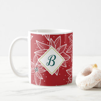 Caneca De Café Red Poinsettia Christmas