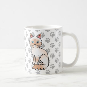 Caneca De Café Red Point Tabby Birman / Ragdoll Cute Cat & Paws