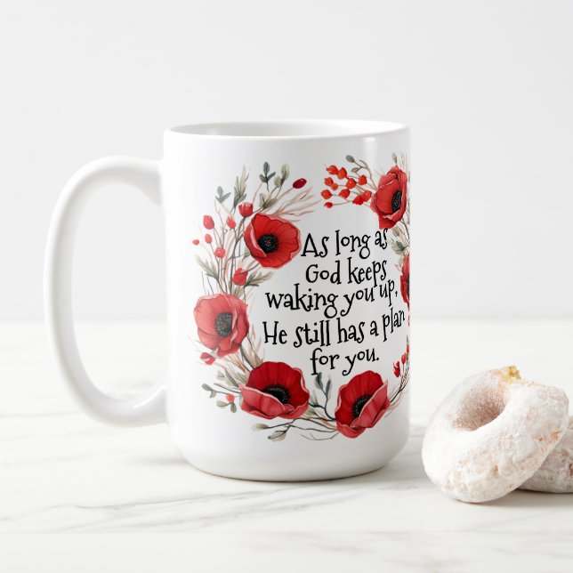 Caneca De Café Red Poppies Mug (Com Donut)