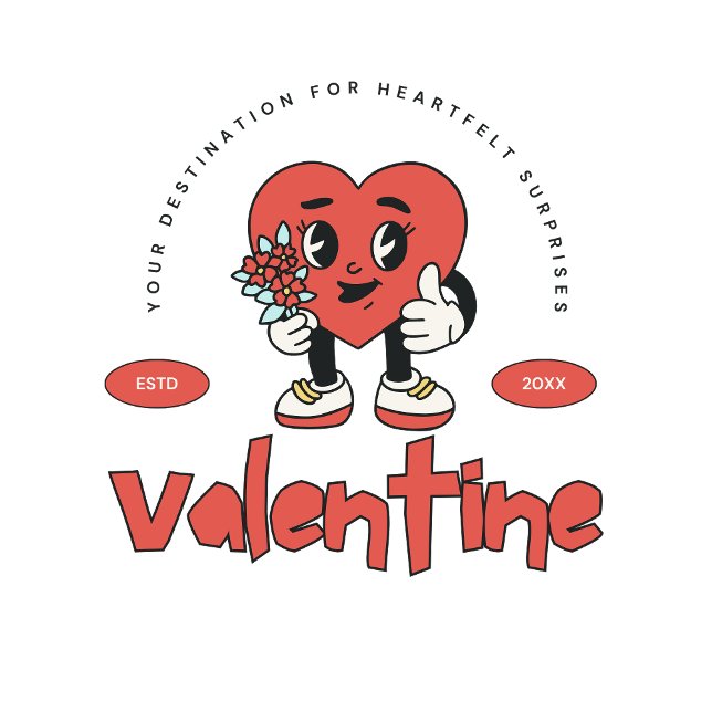 Caneca De Café Red Retro Cute Heart Character Valentine Day (retro cute valentine lovers mug)