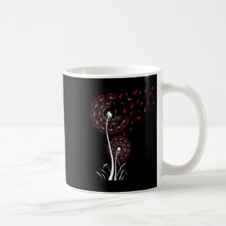 Caneca De Café Red Ribbon Dandelion Heart Disease Blood Cancer Aw