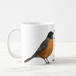 Caneca De Café Red Robin Bird White Coffee Mug
