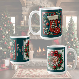 Caneca De Café Red Stocks Natal Personalizável