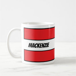 Caneca De Café Red Stripes add your name