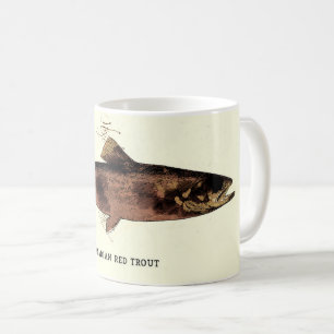 Caneca De Café Red Trout Canada Vintage Fisheries Art for Anglers