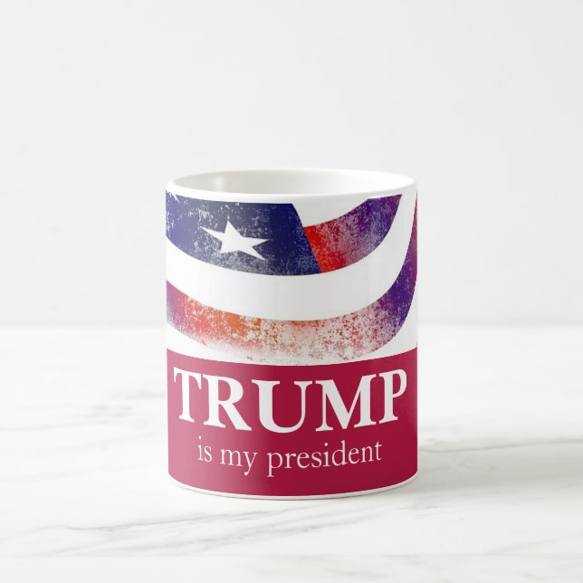 Caneca De Café Red Trump Desvaneceu Bandeira Americana (Centro)
