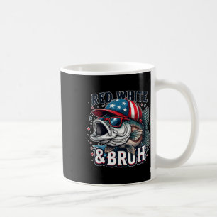 Caneca De Café Red White & Bruh 4 De Julho Pesca Bo