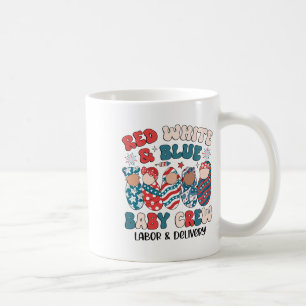 Caneca De Café Red White Blue Byby Usa Patriótico 4 De Julho