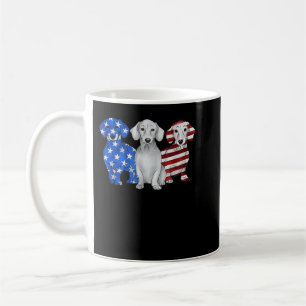 Caneca De Café Red White Blue Dachshund American Flag 4 De Julho